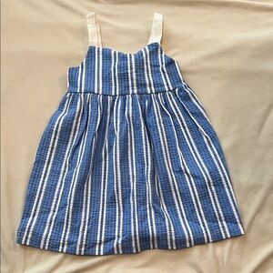 Blue and White Striped Kids Dress